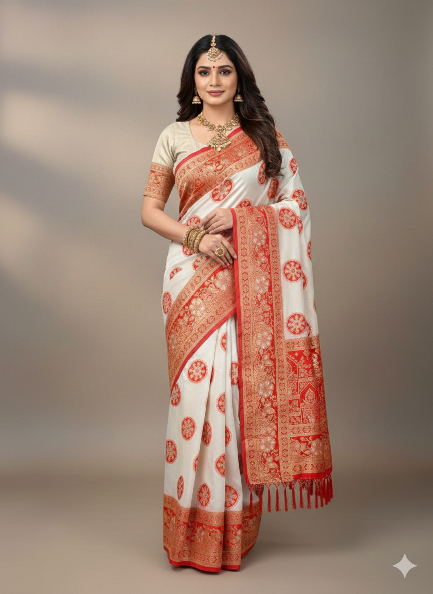 Soft Pethani Silk Saree with Zari Weaving Design – Meenakari Rich Pallu with Jalar Border